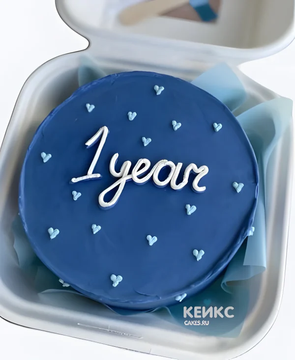 Синий бенто-торт на годик мальчику Фото