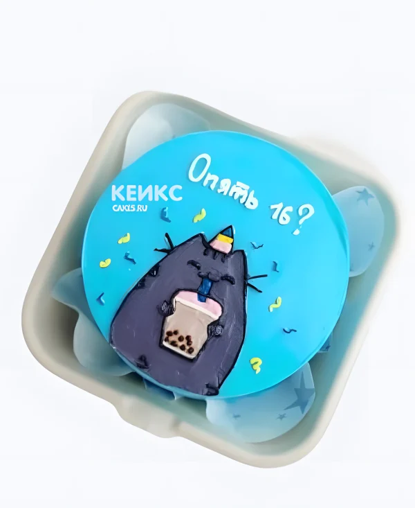 Смешной бенто-торт с надписью Опять 16? Фото