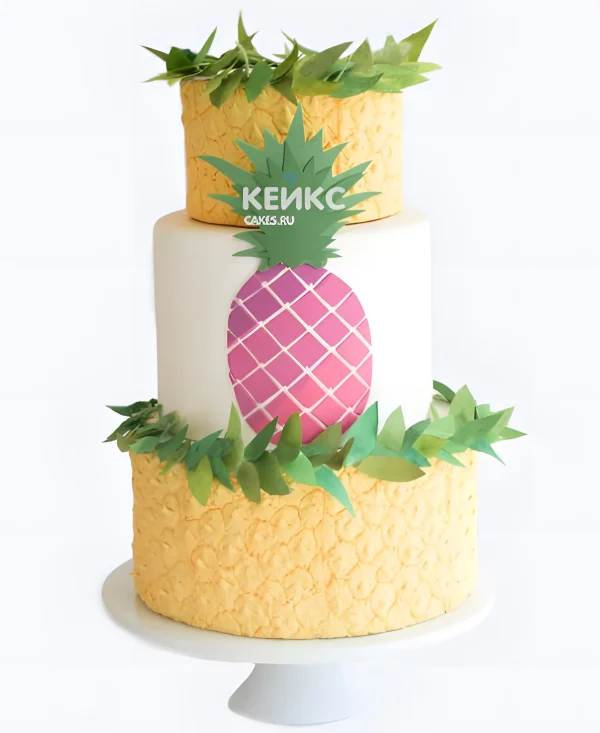 Стильный торт в виде ананаса Фото