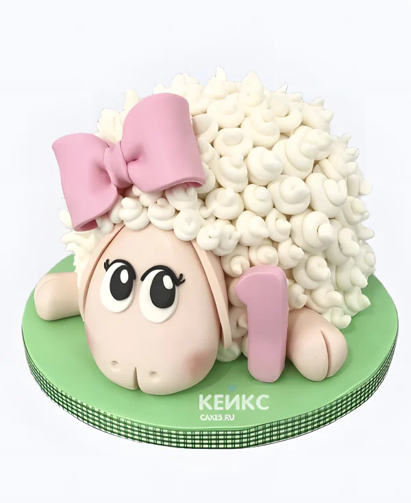 Торт 3д в виде овечки Фото