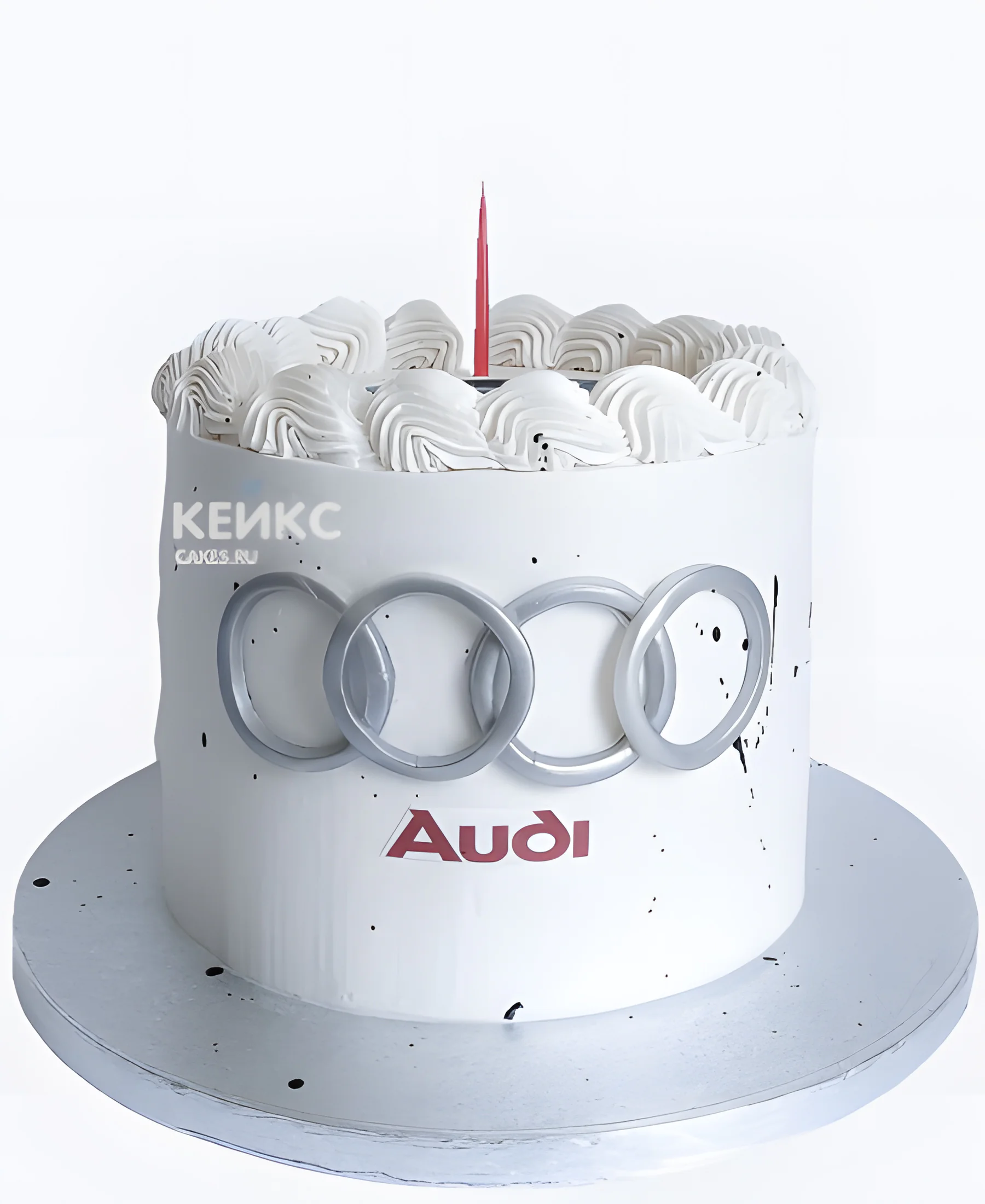 Белый торт с логотипом Ауди Фото