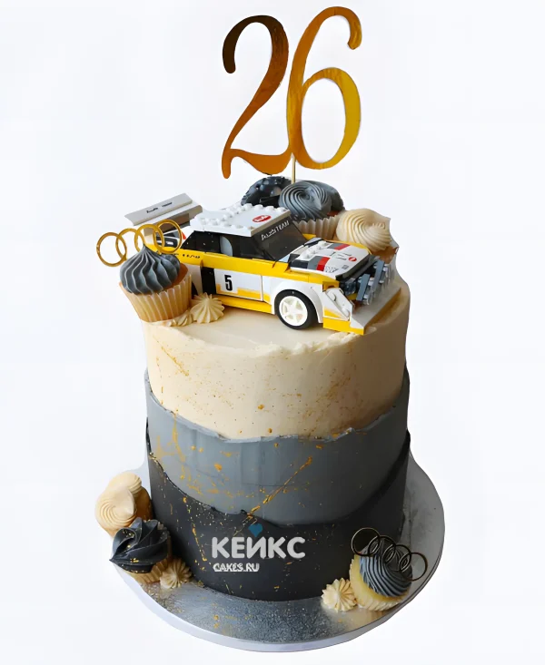 Торт Ауди на 26 лет с машинкой Фото