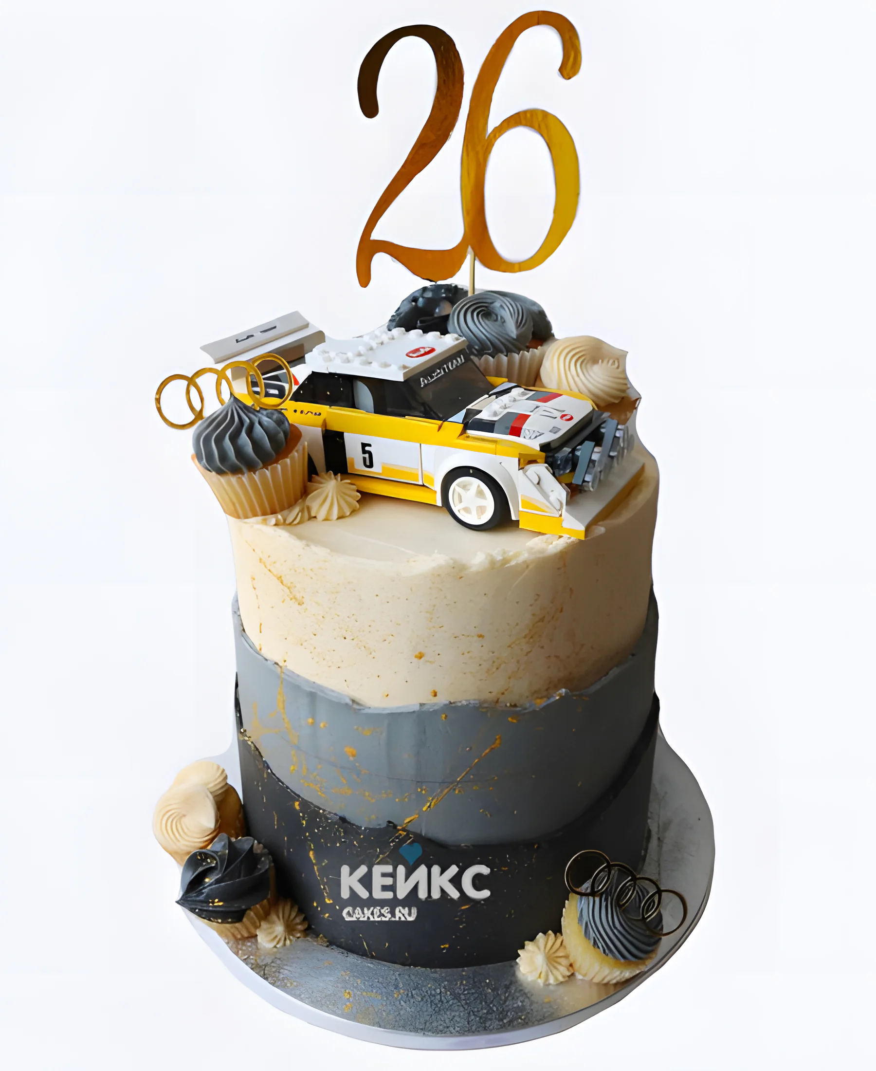 Торт Ауди на 26 лет с машинкой Фото