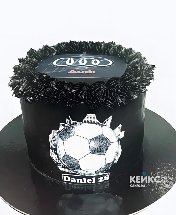 Торт Ауди на 28 лет с футбольным мячом Фото