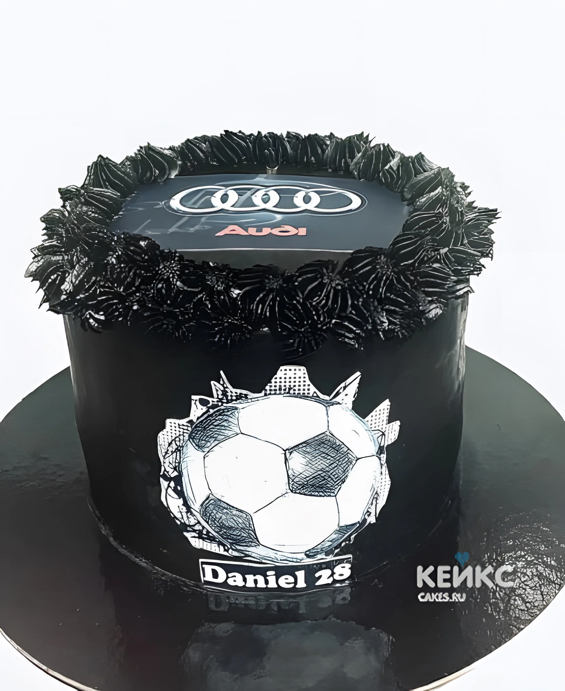 Торт Ауди на 28 лет с футбольным мячом Фото