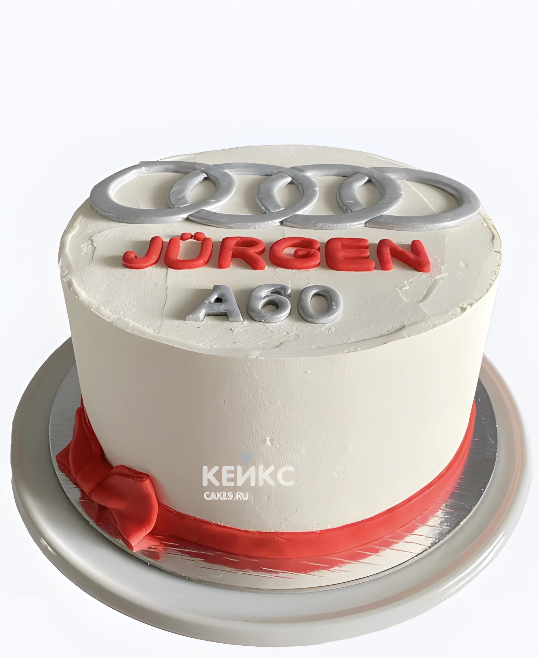 Торт Ауди с красным бантом Фото