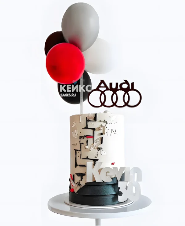 Торт Ауди с шариками на 30 лет Фото