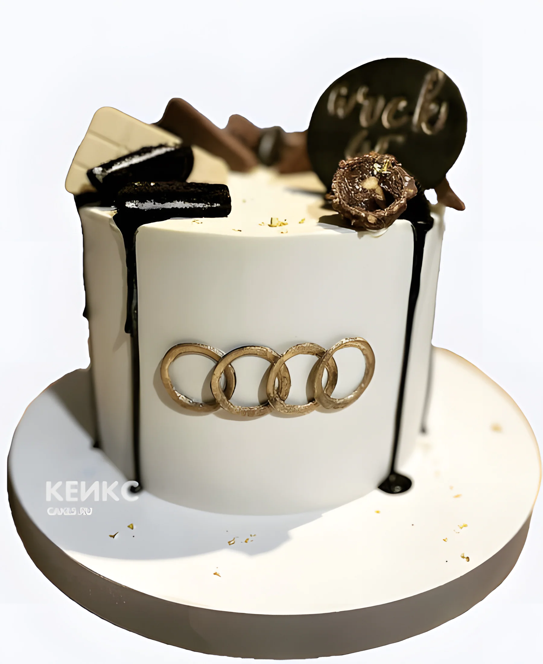 Торт Ауди со сладостями и эмблемой Фото