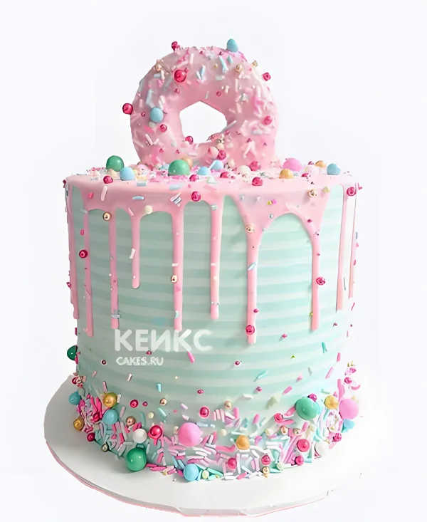 Торт бенто девушке на 18 лет с пончиком Фото