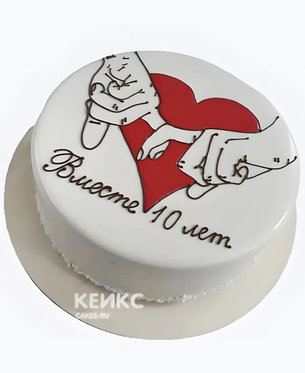 Торт бенто из мастики на годовщину Фото