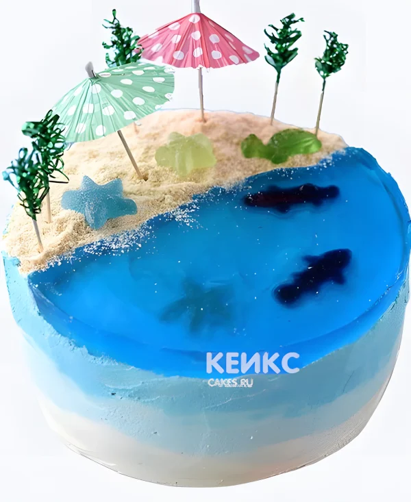 Торт бенто остров с мармеладками Фото