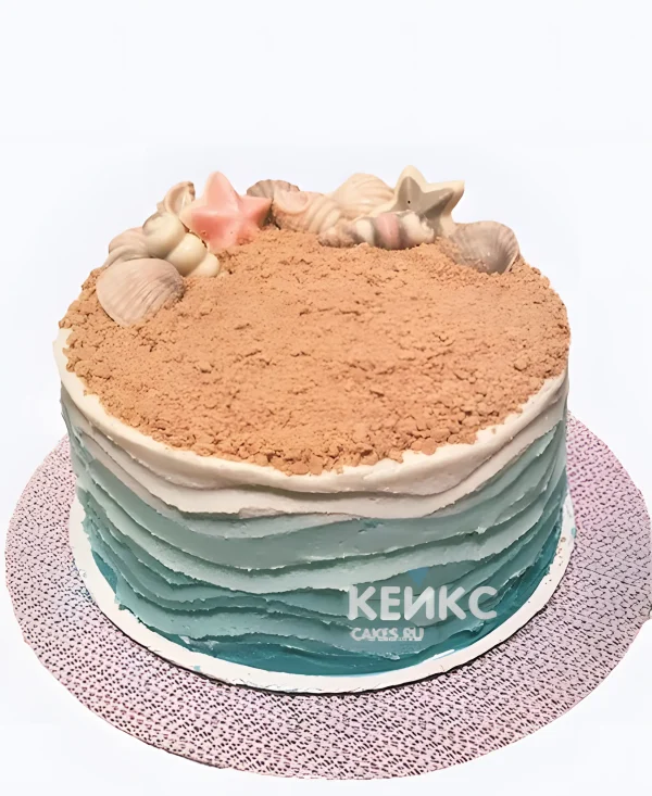 Торт бенто остров с ракушками Фото