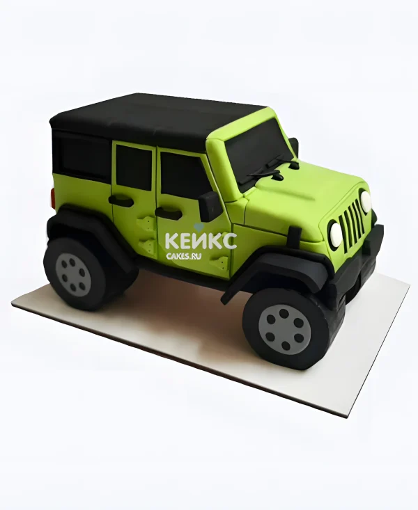 Торт Джип салатового цвета Фото
