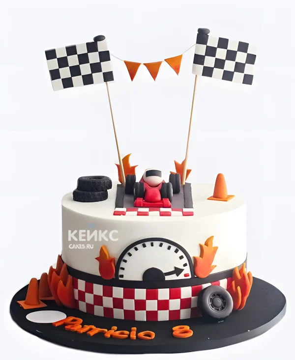 Торт гонки Формула 1 для мальчика Фото
