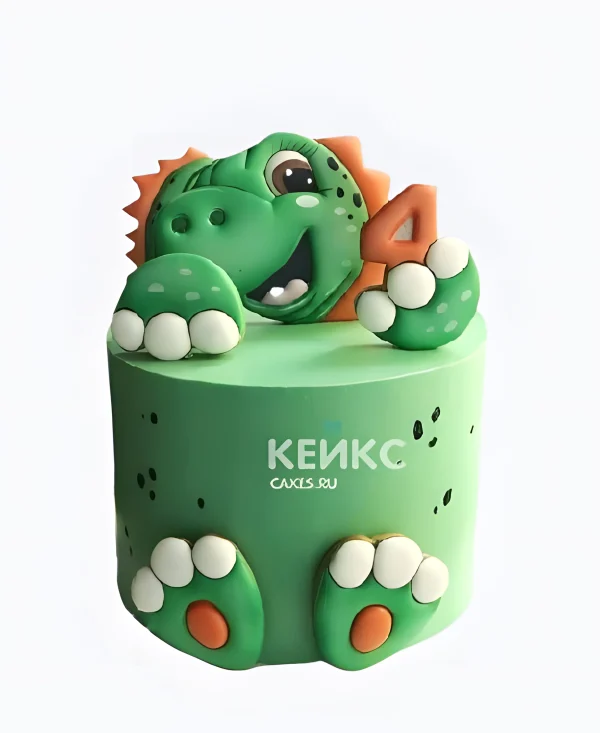 Торт из мастики с динозавром Фото