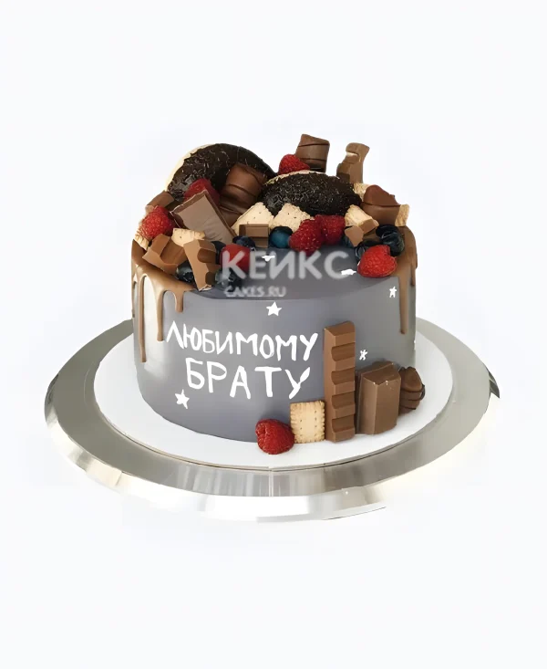 Торт из мастики с ягодами и шоколадом Фото