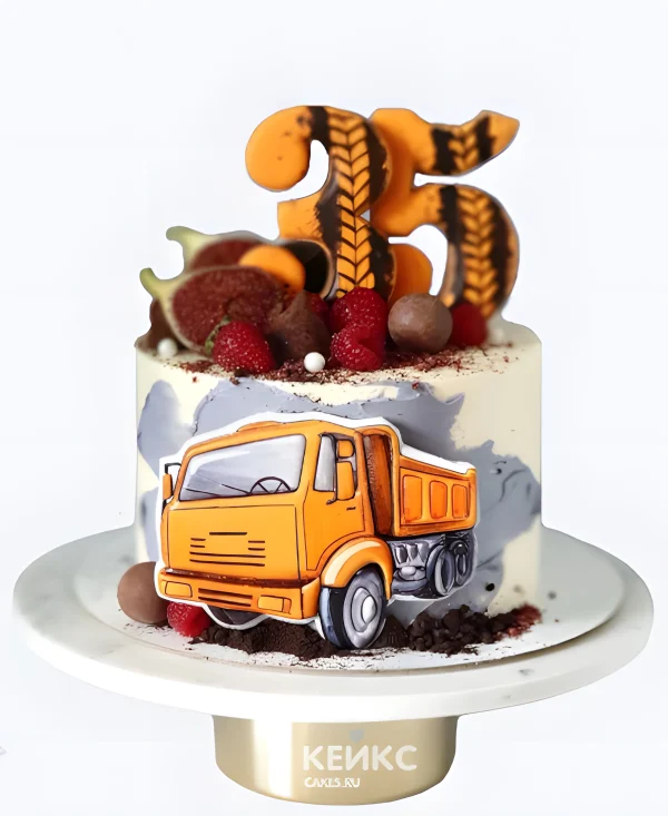 Торт Камаз с ягодами на 35 лет Фото