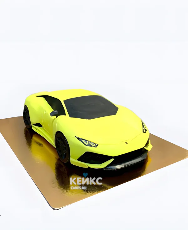 Торт Ламборджини в виде 3Д машины Фото