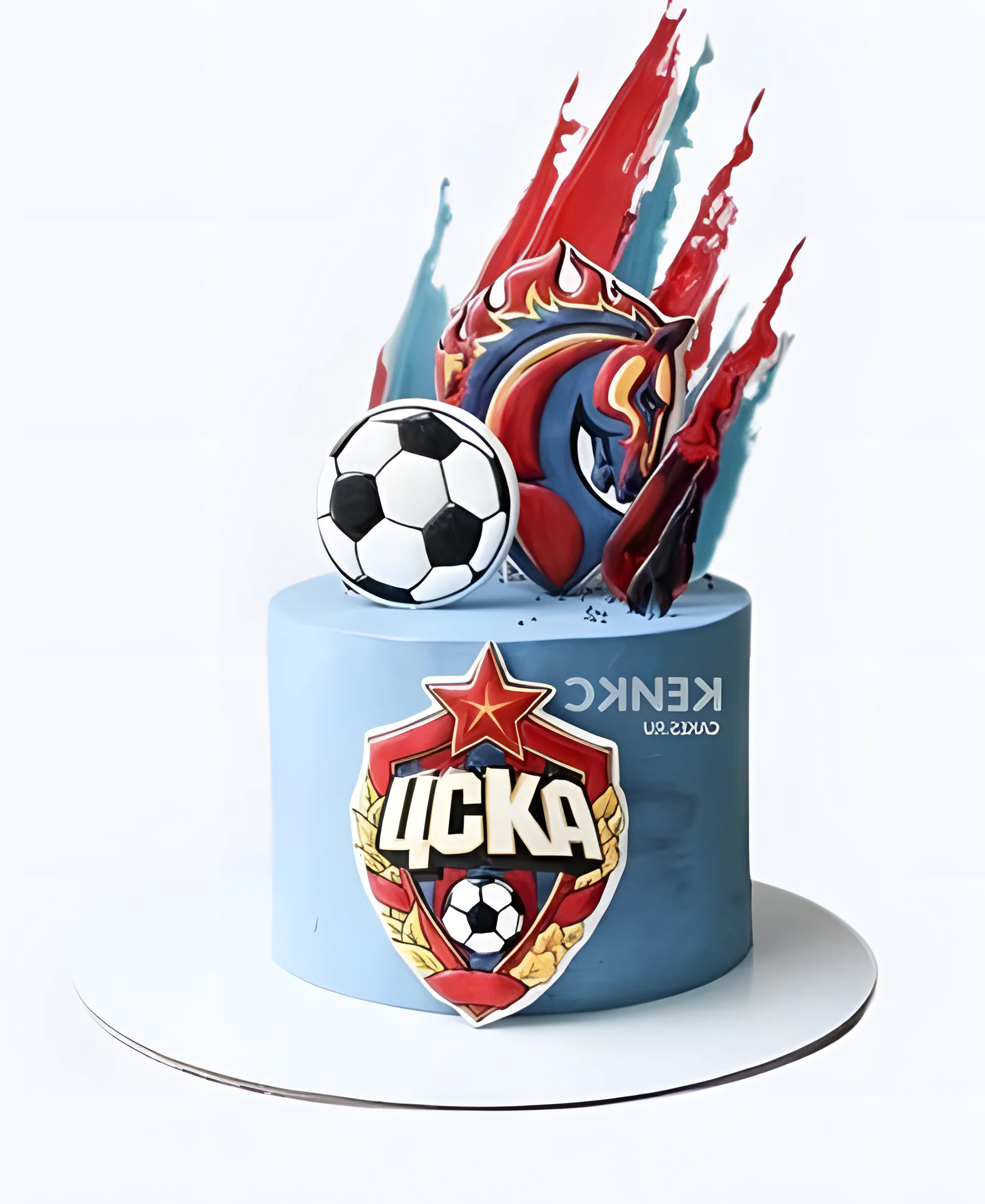 Торт мальчику на 8 лет с футбольной командой ЦСКА Фото