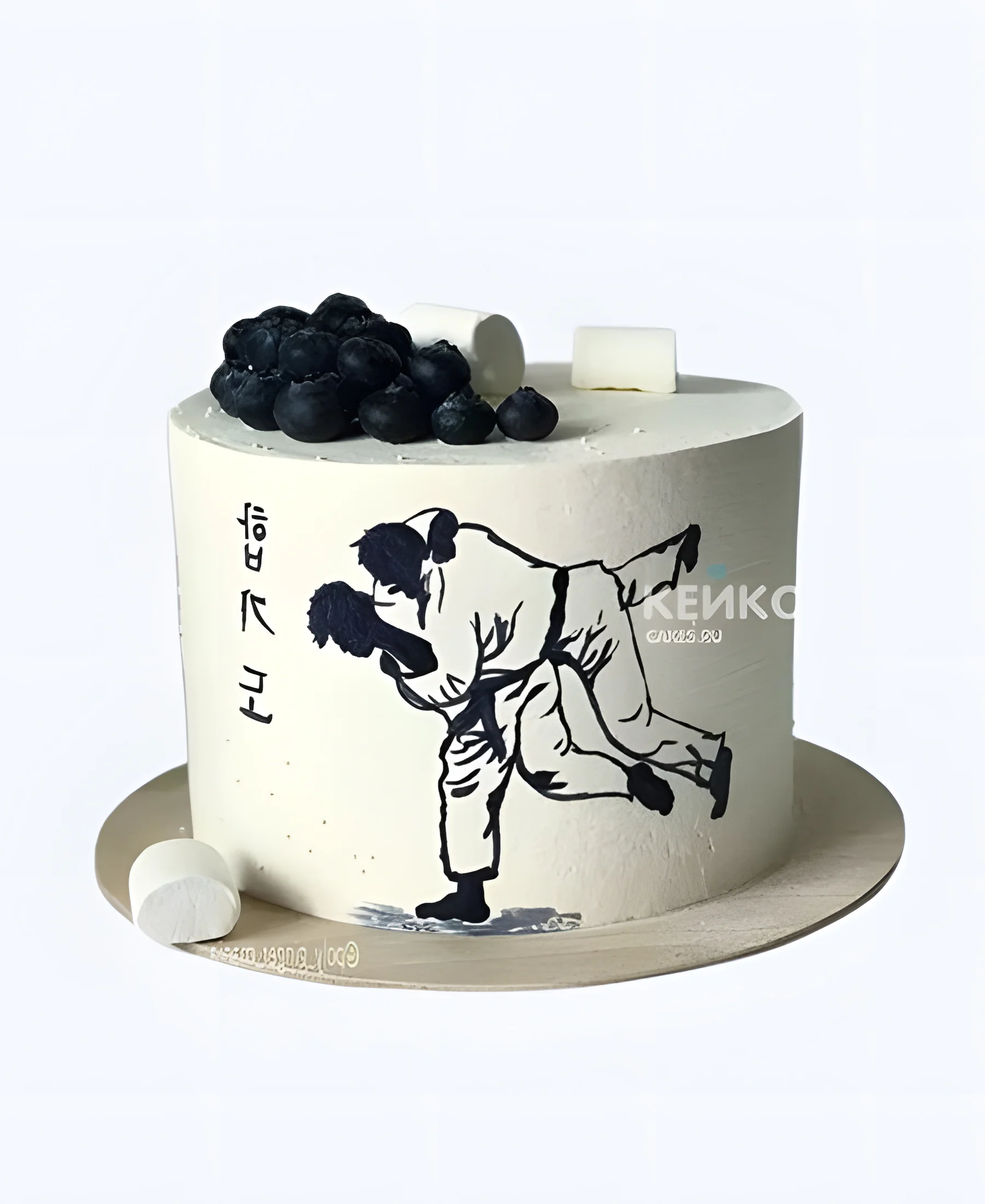 Торт мальчику на 8 лет с голубикой и тхэквондо Фото