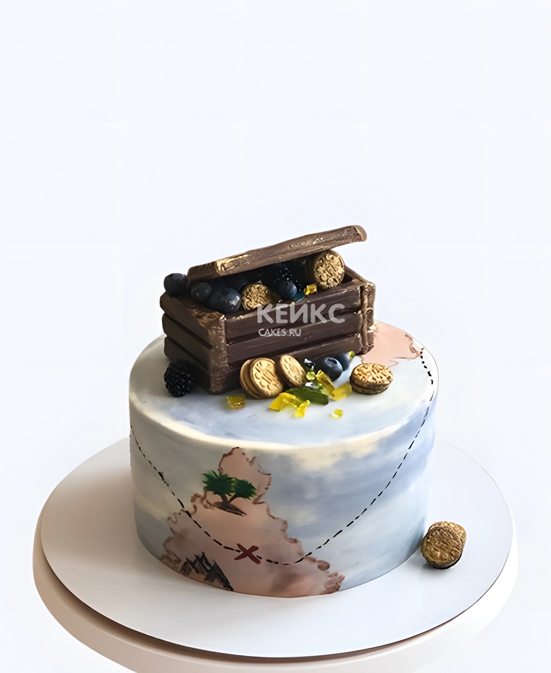 Торт мальчику с сундуком Фото