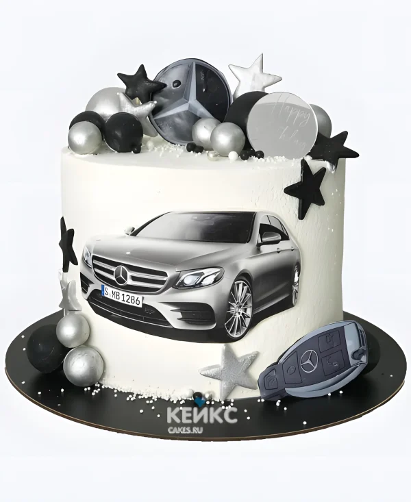 Торт Мерседес черно-белый Фото