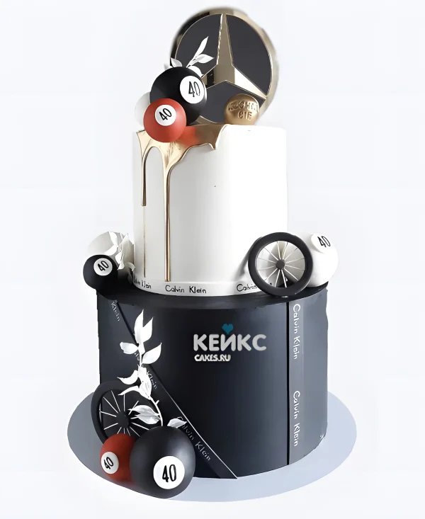 Торт Мерседес с бильярдными шарами Фото