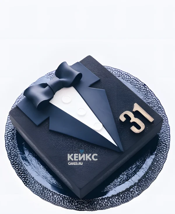 Торт мужу фрак с бабочкой Фото