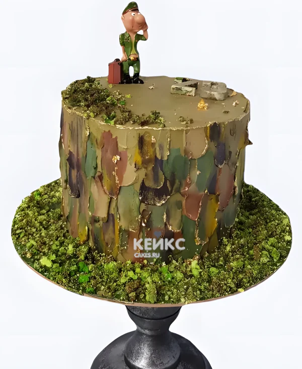 Торт на 23 февраля без мастики для мужчины Фото