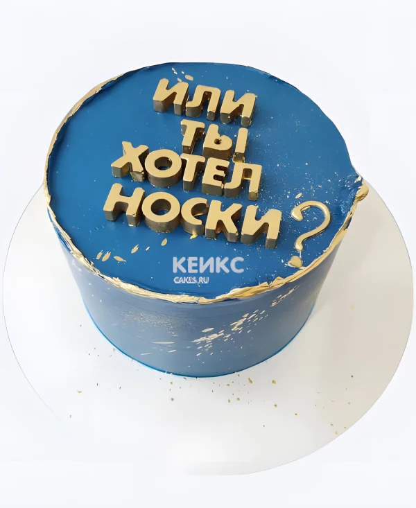 Торт на 23 февраля для парня со смешной надписью Фото