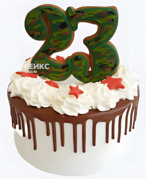 Торт на 23 февраля с пряниками Фото