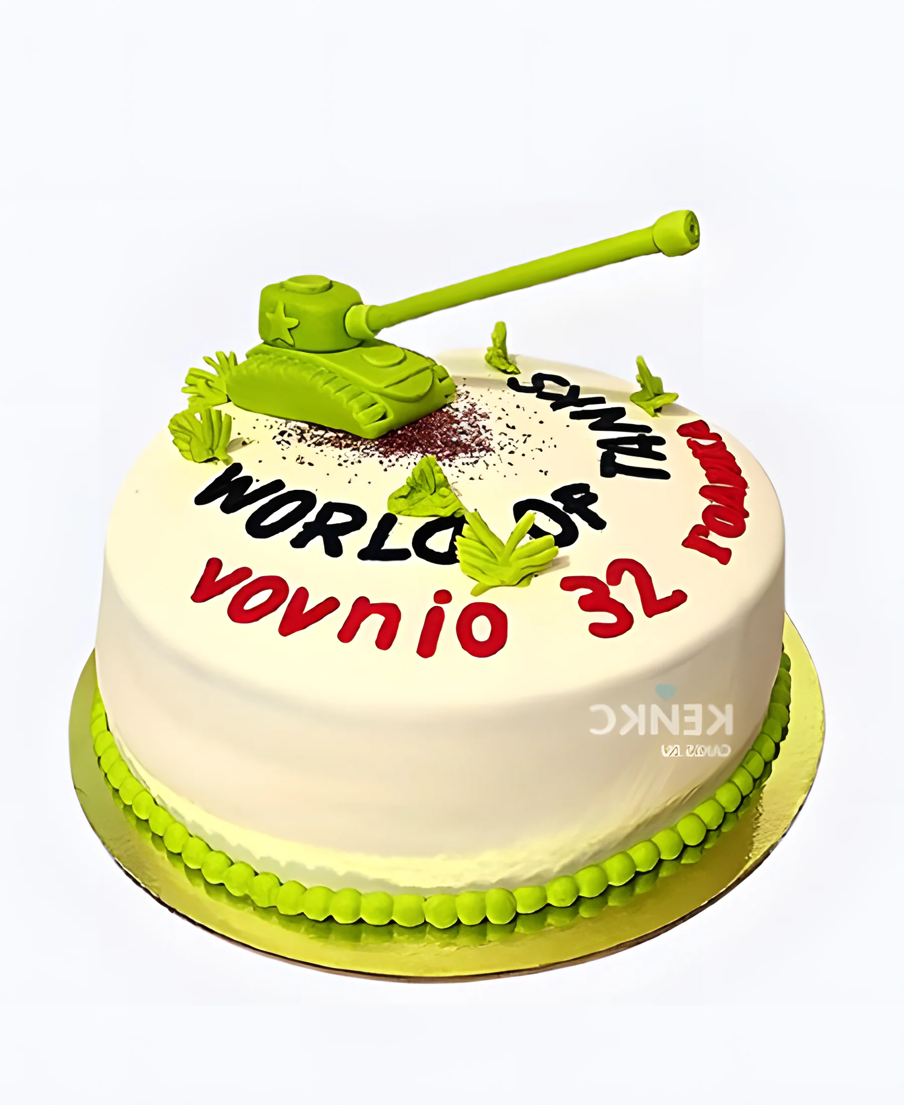 Торт на 23 февраля с танком Фото