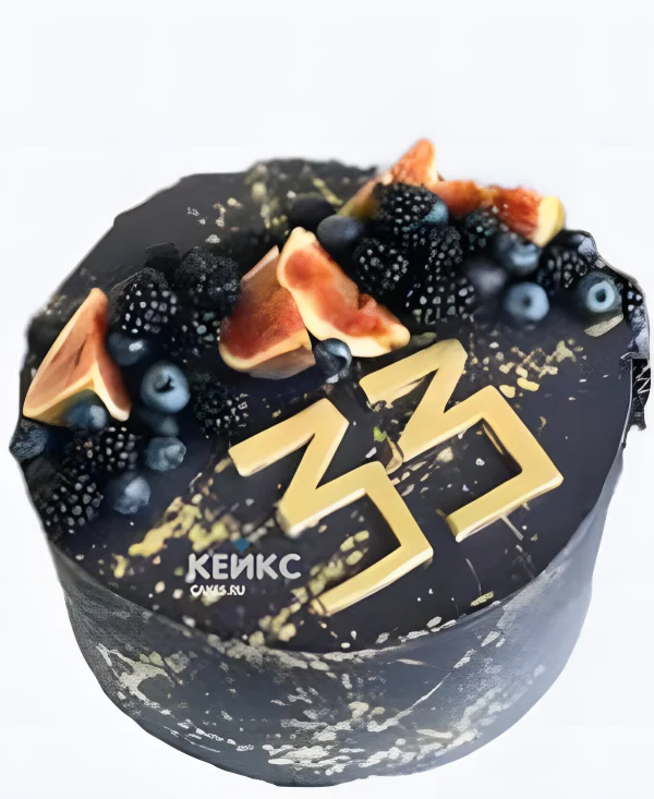 Торт на 33 года с инжиром и ягодами Фото