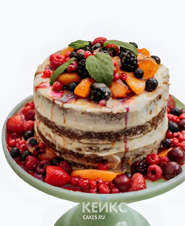Торт с фруктами на 8 марта маме Фото