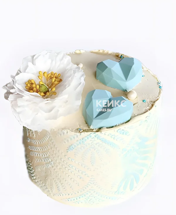 Торт в бирюзовом дизайне Фото