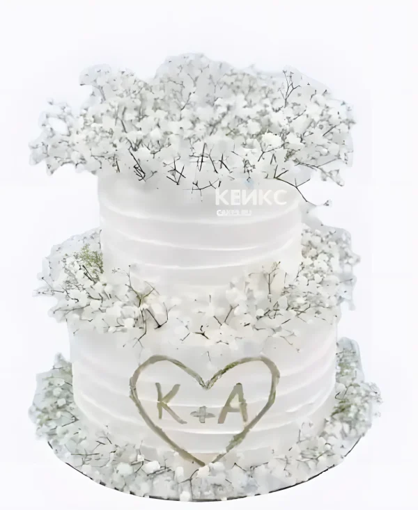 Торт на бумажную свадьбу с сухоцветами Фото