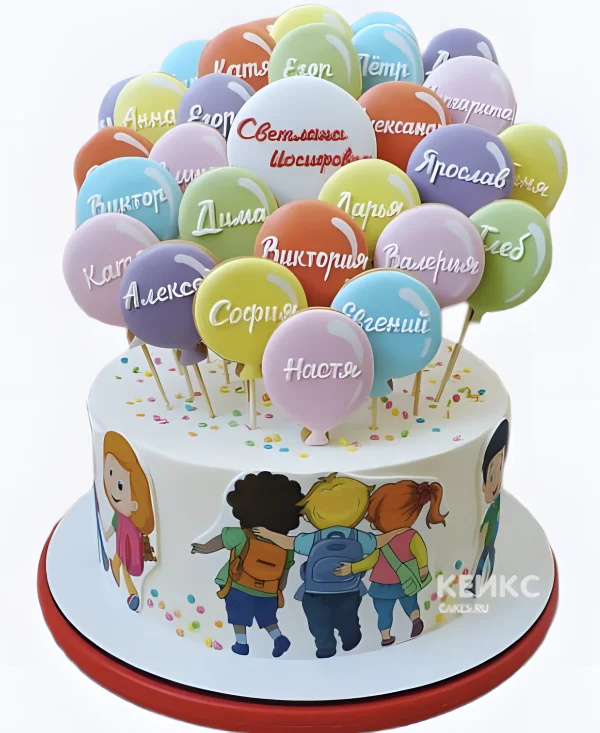 Торт на последний звонок с леденцами Фото