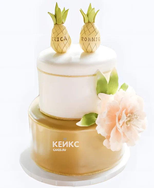 Торт на свадьбу с ананасами Фото