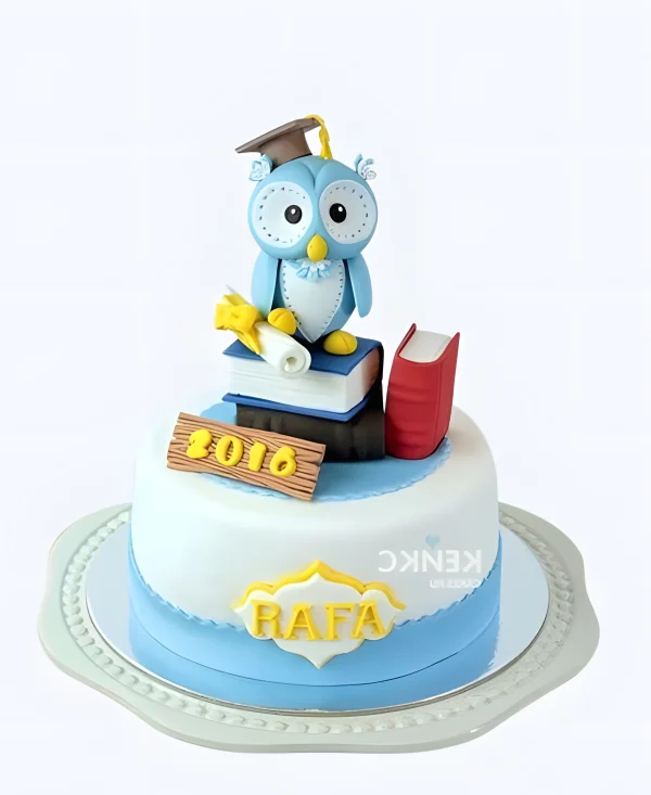 Торт на выпускной в 4 класс с совёнком Фото