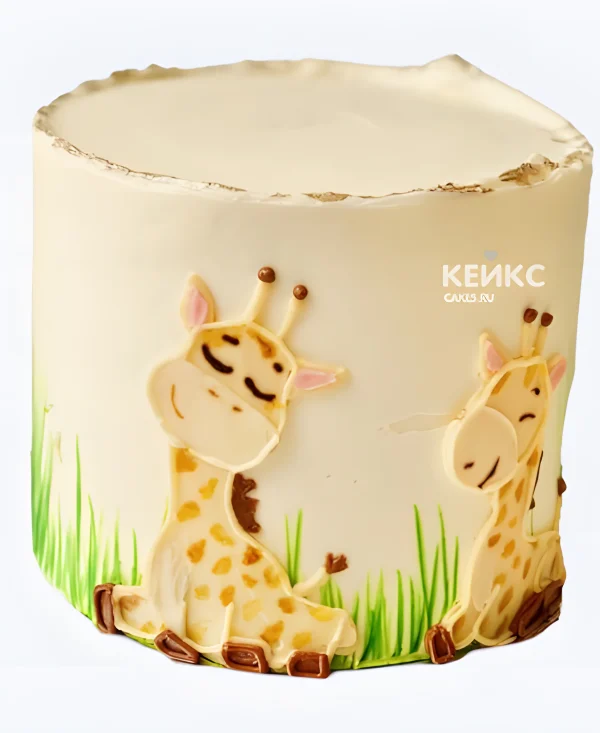 Торт нежный с жирафом Фото
