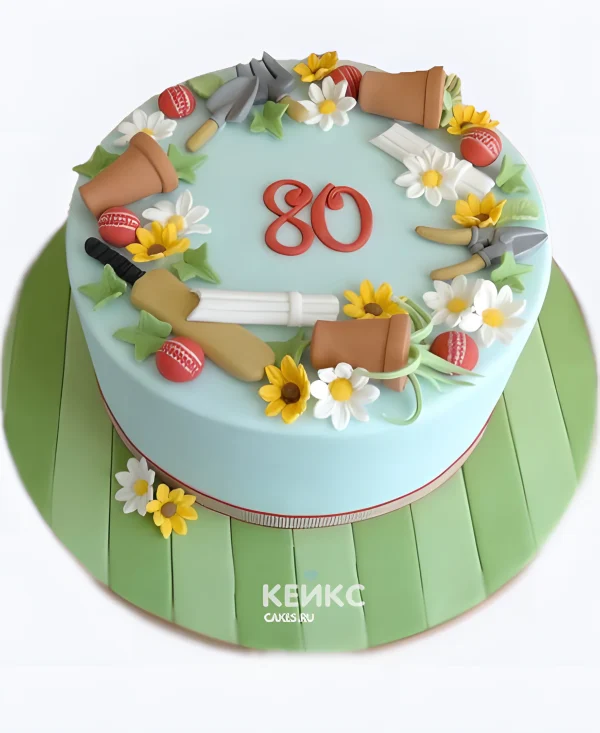 Торт огород из мастики с цифрой Фото