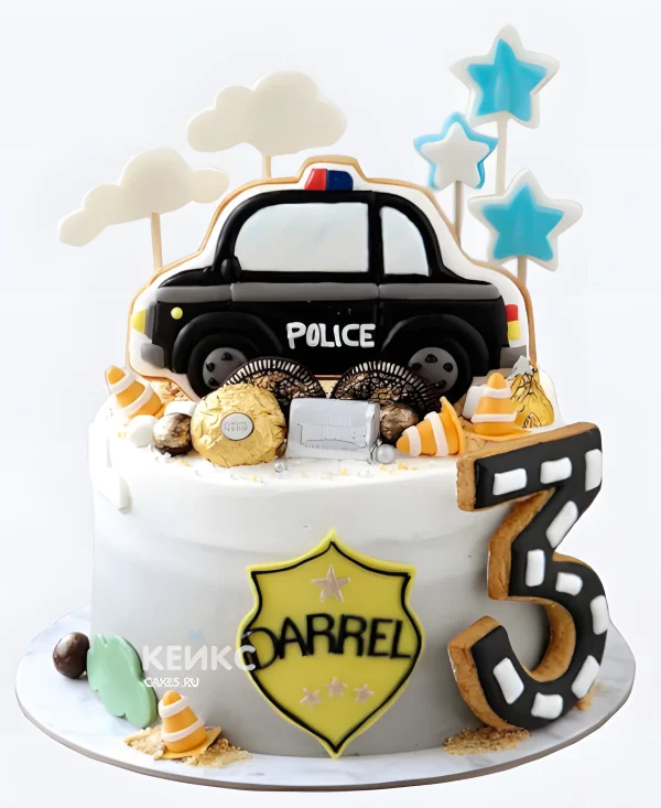 Торт полицейская машина для ребенка Фото