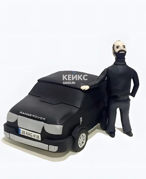 Торт Рендж Ровер с фигуркой человека Фото