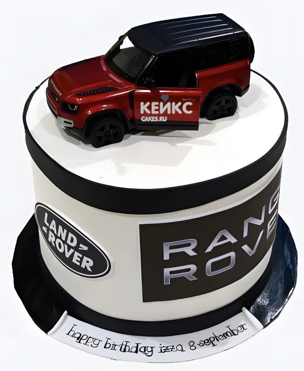 Торт Рендж Ровер с фигуркой машины Фото