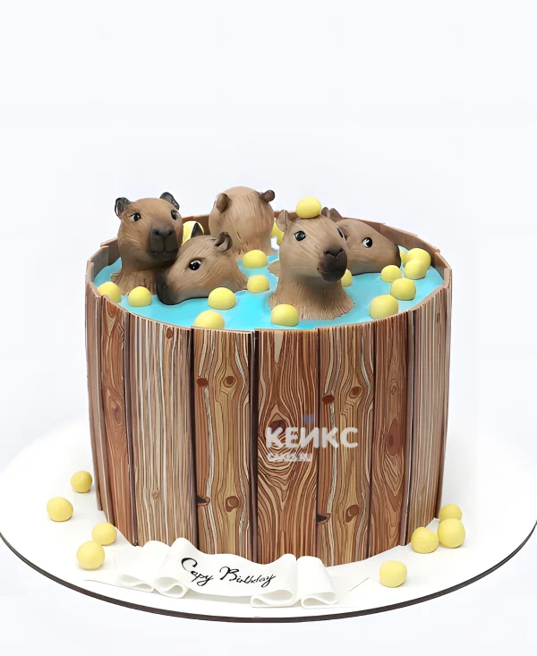 Торт с капибарами Фото