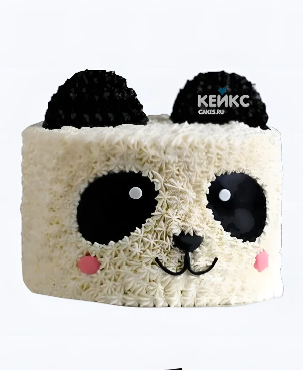 Торт с пандой из крема с ушками Фото