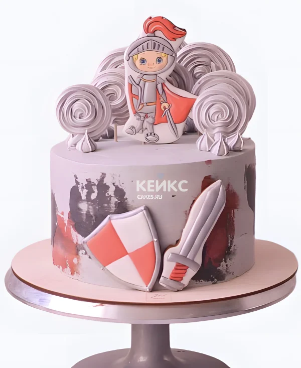 Торт с рыцарем и безе Фото