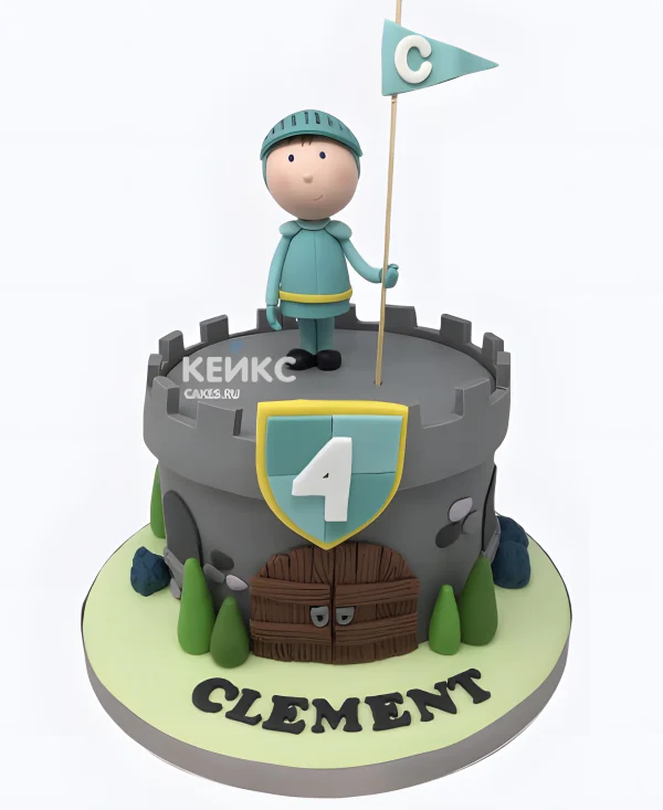Торт с рыцарем на 4 года Фото