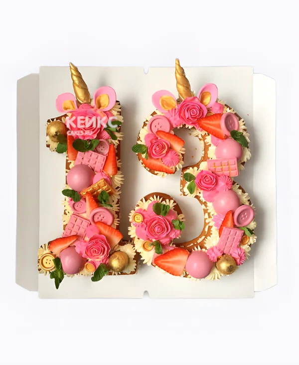 Торт цифра 13 единорог Фото