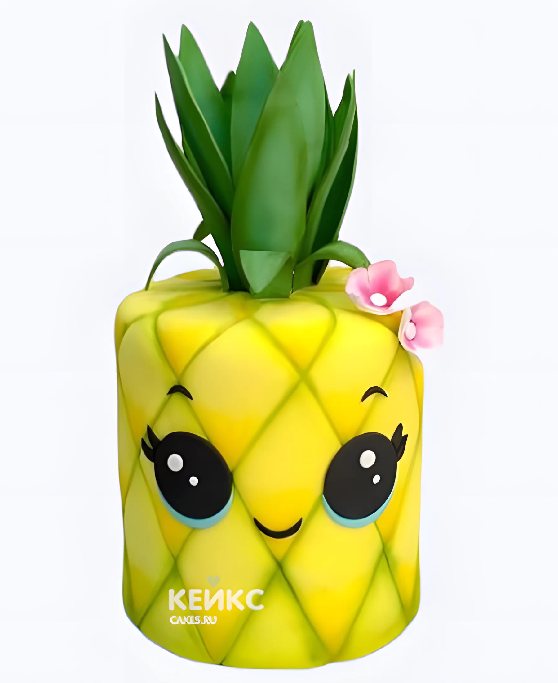 Торт в виде ананаса с милыми глазками Фото